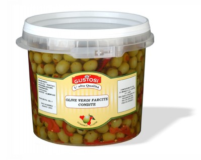 Olive verdi farcite condite (4Kg. sgocciolato)