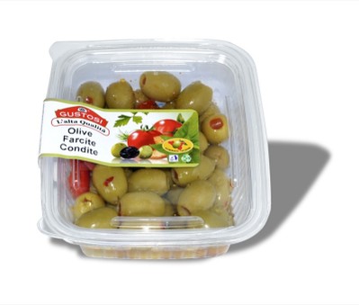 Olive verdi farcite condite (vaschetta da 250g.)